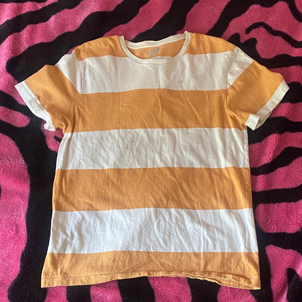 Old Navy Orange and White Striped Kids Tee